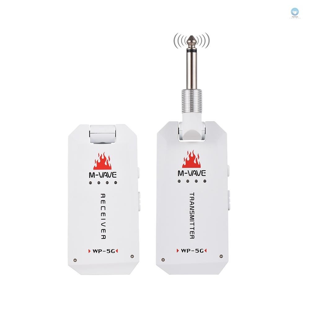 M-vave 5.8G ระบบกีตาร์ไร้สายชาร์จเครื่องส่งสัญญาณกีตาร์ชุด UHF สําหรับกีตาร์ไฟฟ้าเบสไฟฟ้าเครื่องมือล