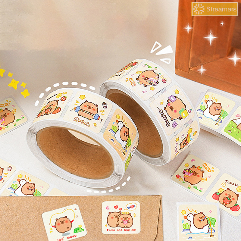 {Streamers} 300/500stickers การ์ตูน Capybara Graffiti สติกเกอร์สําหรับขวดน้ําแล็ปท็อปกระเป๋าเดินทางแล็ปท็อป Decals ตกแต่งรางวัลเด็กของขวัญของเล่นใหม่