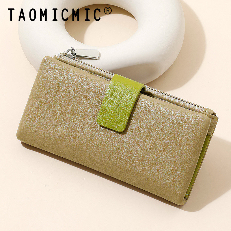 High-end PU ผู้หญิงกระเป๋าสตางค์ยาวแฟชั่น Multi Card Case ความจุขนาดใหญ่กระเป๋าสตางค์เหรียญหัวเข็มขัด
