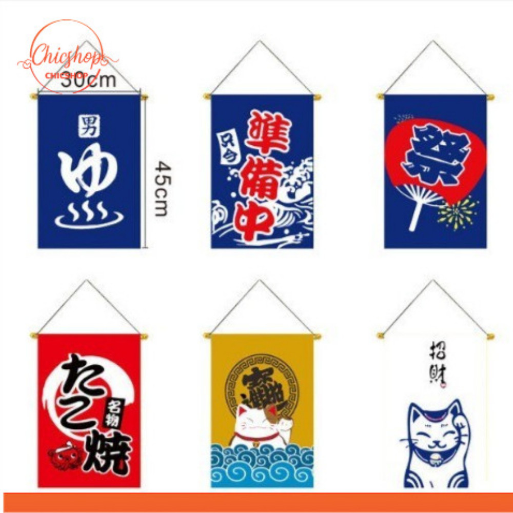 chishop ธงแขวนสไตล์ญี่ปุ่น ขนาด 30x45 ซม. สําหรับตกแต่งบ้าน ร้านอาหารซูชิ คุณภาพดี แข็งแรง