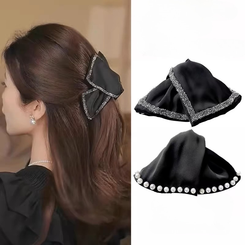 2024 Elegant Light Luxury Pearl Grab Clip All-Match คลิปฉลามขนาดใหญ่