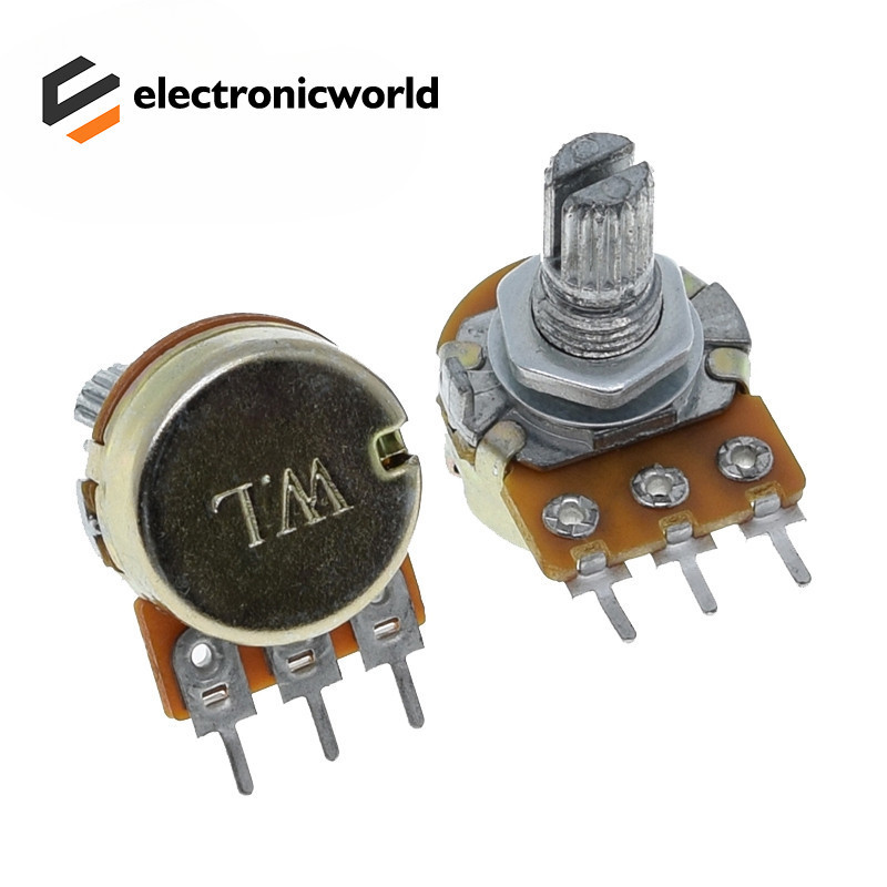 Wh148 Linear Potentiometer 15 มม.20 มม.ถั่วและเครื่องซักผ้า 3pin WH148 B1K B2K B5K B10K B20K B50K B100K B250K B500K B1M