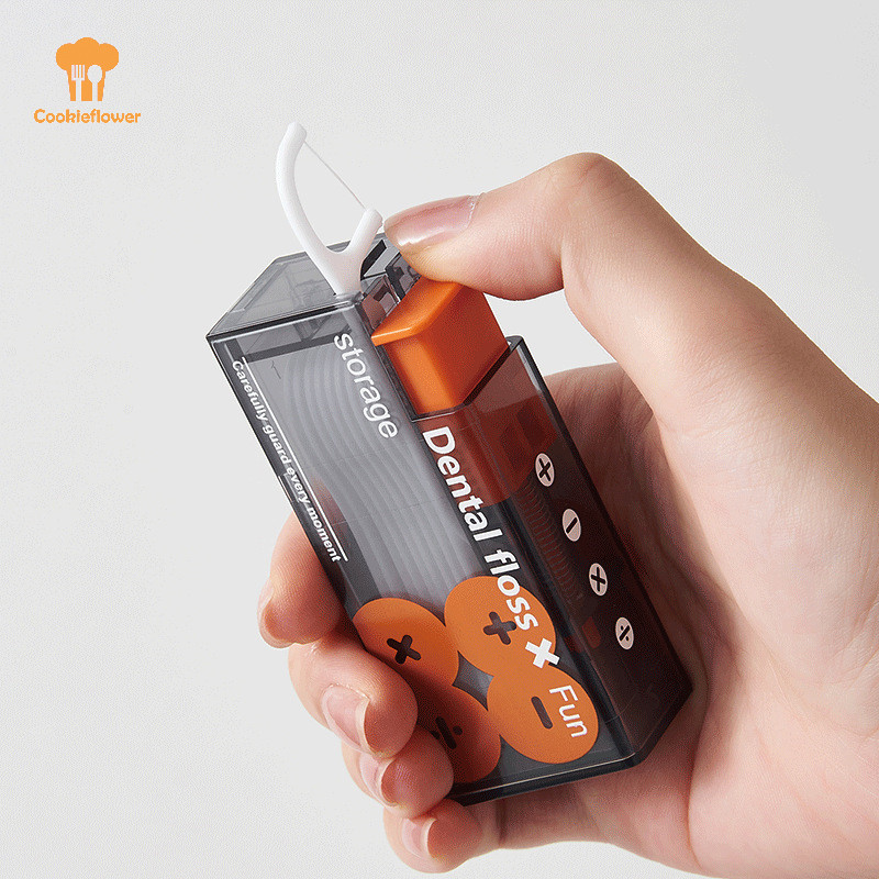 Ckfr กล่องเก็บไหมขัดฟันอัตโนมัติ Oral Hygiene Care เครื่องจ่ายไหมขัดฟันแบบพกพาสะดวก 10 ชิ้นไหมขัดฟันใหม่