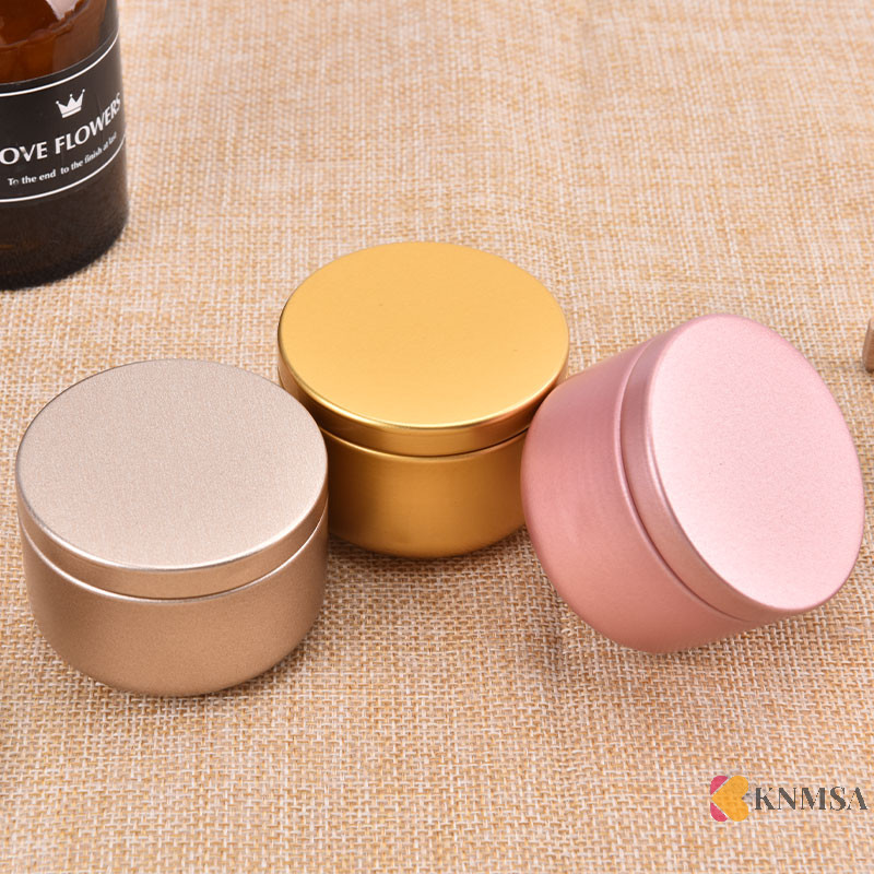 Knmsa] Tin Round Metal Tank Box Tin Aluminium Jar Storage Travel Tin SsOriginalnn neck namck