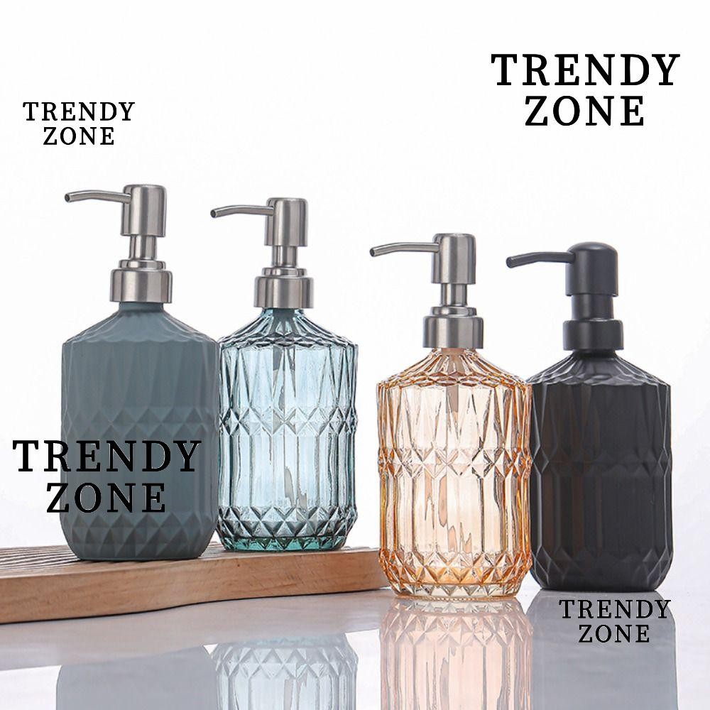 Trendyzone ขวดโลชั่นแชมพู, ปั๊มกด 450 มล. เครื่องจ่ายสบู่แบบแมนนวล, แก้วขวดเจลทําความสะอาดมืออุปกรณ์เสริมในห้องน้ําสไตล์นอร์ดิก