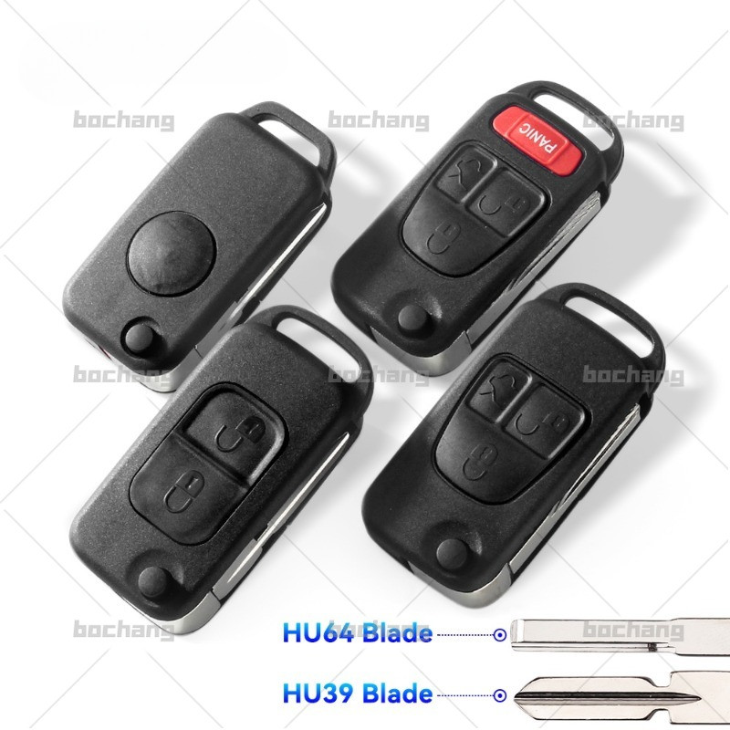 1/2/3/4 ปุ่มพับรถรีโมทคอนโทรล Key Shell เหมาะสําหรับ Mercedes-Benz SLK E113 ACES W168 W124 W202 W203