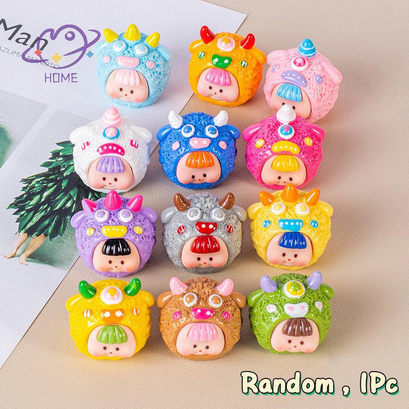 [mayhome] น่ารัก 3D Little Monster เครื่องประดับเล็กๆสําหรับงานฝีมือการ์ตูนเรซิ่น Miniature Home Table Top ตกแต่งสําหรับเครื่องประดับทําตุ๊กตาเรซิ่น {TH}