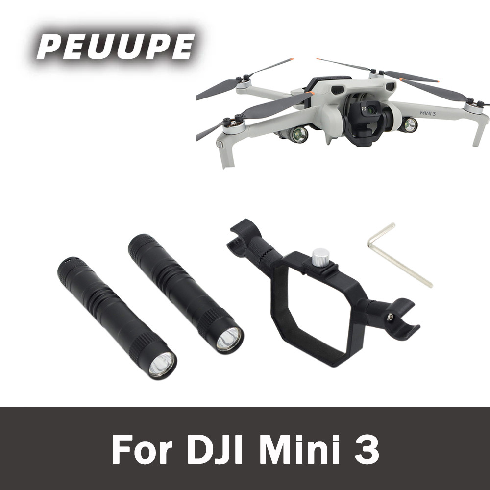 ไฟฉายเที่ยวบินกลางคืนแบบโดรนสําหรับ DJI Mini 3/4 Pro ไฟเติม LED สองมือ Mini 3 อุปกรณ์ไฟส่องสว่างนําท