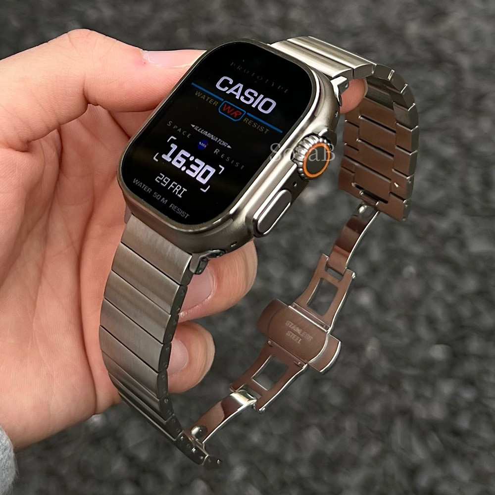 สายสแตนเลสเข้ากันได้สําหรับ แอปเปิล ดู พิเศษ 2 1 วงดนตรี 49 มม. 44 มม. สร้อยข้อมือโลหะสําหรับ ฉันดู ชุด 10 46 มม.