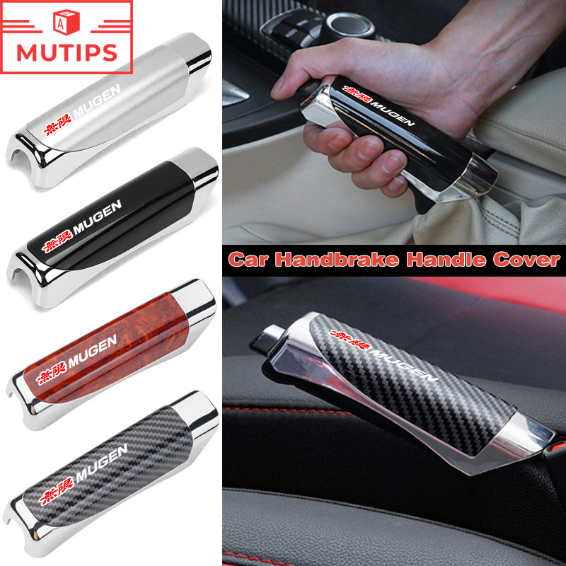 Honda Mugen ปลอกหุ้มลูกบิดเบรกมือรถยนต์ ครอบเบรคมือลายคาร์บอน SUV สำหรับ civic 11th gen fd fc eg fk HRV Jazz City Mugen Fit Vezel Accord BRV WRV Stream
