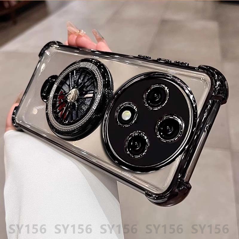 เคส OPPO Reno 12F Reno12 F Reno12F 12 Pro 5G เคสโทรศัพท์ผู้ถือแม่เหล็กกล้อง Protector Clear Luxury Aesthetic กันกระแทกหนา Air Cushion Anti-Fall