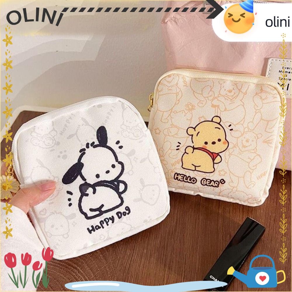 โอลินี 1ชิ้นผ้าอนามัยกระเป๋า,เปลี่ยนกระเป๋าผู้ถือบัตรเครดิตงัดแงะ-การพิสูจน์ ถุงเก็บ,การ์ตูนผ้าแต่งหน้าออแกไนเซอร์เครื่องสําอางผ้าเช็ดปากเนื้อเยื่อการจัดเก็บสา