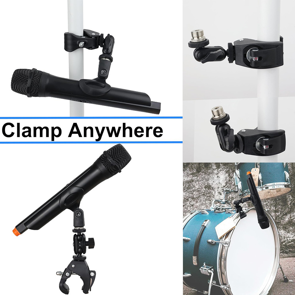 มัลติฟังก์ชั่นไมโครโฟนหนีบเชยไมโครโฟนคงที่สปริงไมโครโฟนหนีบยืนสดอุปกรณ์เสริมปูหนีบหลอด