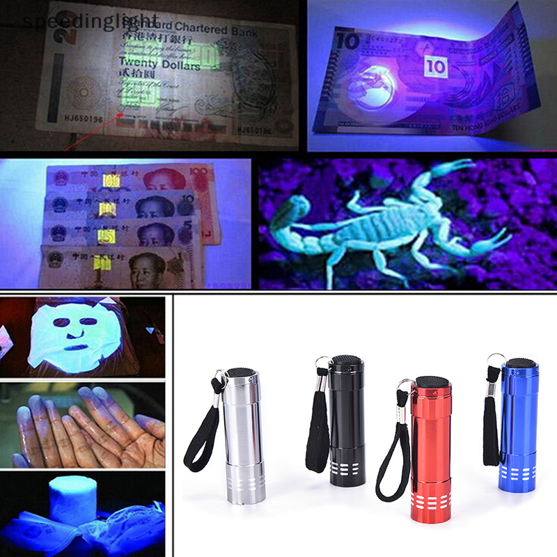Speedinglight Mini UV Ultra Violet 9 ไฟฉาย LED Blacklight Light โคมไฟตรวจสอบไฟฉาย Speedinglight