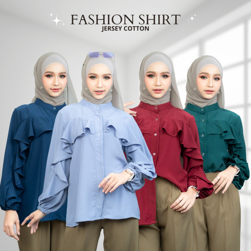 เสื้อแขนยาว ระบายอก งานแขนจั๊มสุดน่ารัก พร้อมกระดุม โทนสีพื้นน่ารัก ใส่สวยดูแพง 