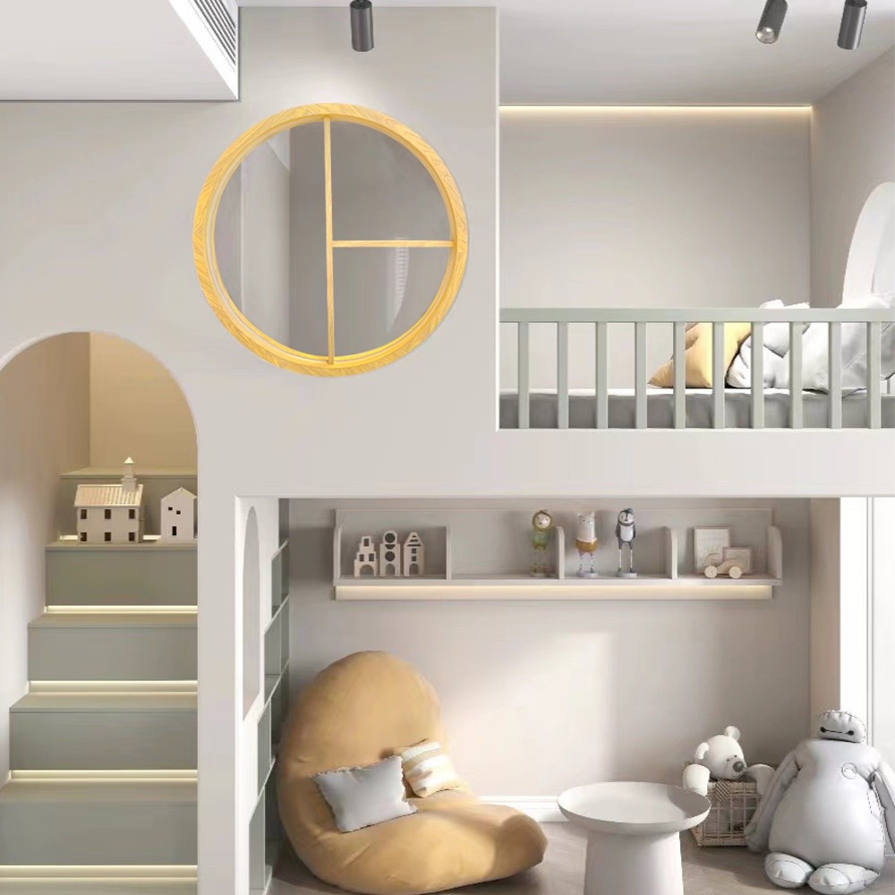 LOCAL789 WELLINGTAN หน้าต่างช่องแสงวงกลม ตัวที ขนาด 70cm สีลายไม้ รุ่น TK07 ร้านอยู่ในไทย