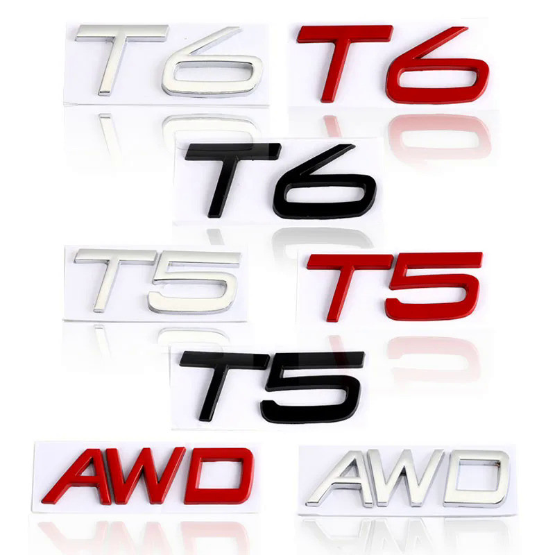 3D AWD T5 T6 Logo Emblem Badge Decals Car Sticker for Volvo V40 V60 V90 XC60 XC90 XC40 S60 S90 S80 C