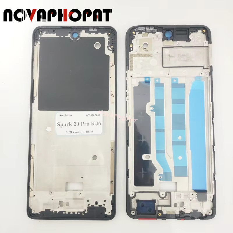 กรอบ LCD ด้านหน้ากลางฝาครอบแชสซี Bezel สําหรับ Tecno Spark 20 Pro KJ6 ฝาครอบด้านหน้ากรณี