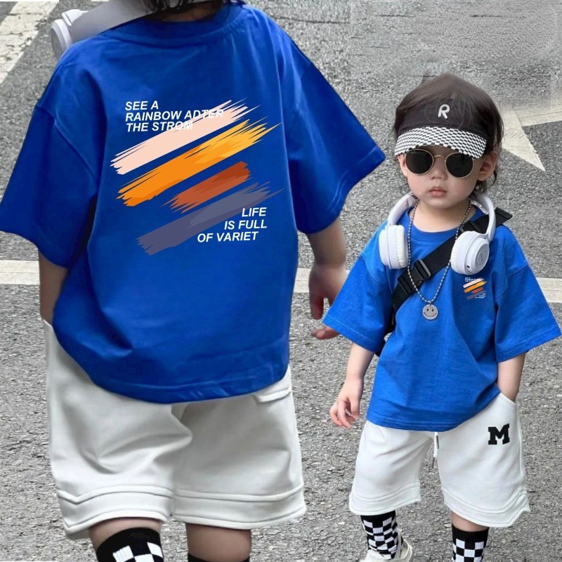 Kid Tshirt(ผ้าฝ้าย 100%) 7 สีเสื้อแขนสั้นเด็กแฟชั่นพิมพ์น่ารัก T เสื้อเด็กแฟชั่น