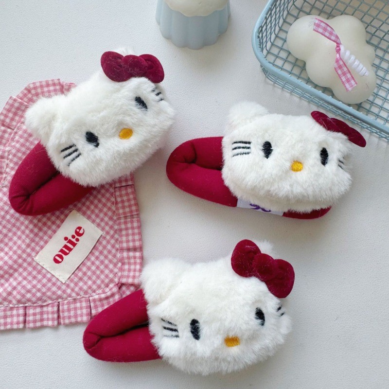 [Magpie] กิ๊บติดผมคิตตี้ตุ๊กตาน่ารักหวาน Angora กิ๊บติดผมโบว์สีแดงสาว BB คลิปเครื่องประดับผม