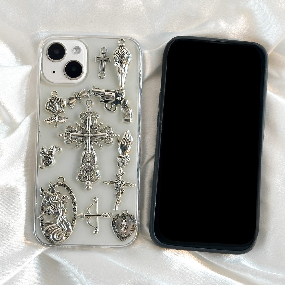 หรูหรา 3D Diablo Silver Cross Glitter เคสโทรศัพท์สําหรับ Iphone 15 14 Pro Max 11 12 13 Plus กันน้ํากันกระแทกโทรศัพท์ฝาหลัง - รูปที่ 6