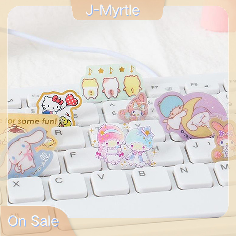 J-myrtle 45 ชิ้น/แพ็คน่ารักการ์ตูน Sanrio สติกเกอร์ Melody Kuromi Cinnamoroll Pompompurin Little Twin Stars DIY ตกแต่งสติกเกอร์รูปลอกของเล่น Nice