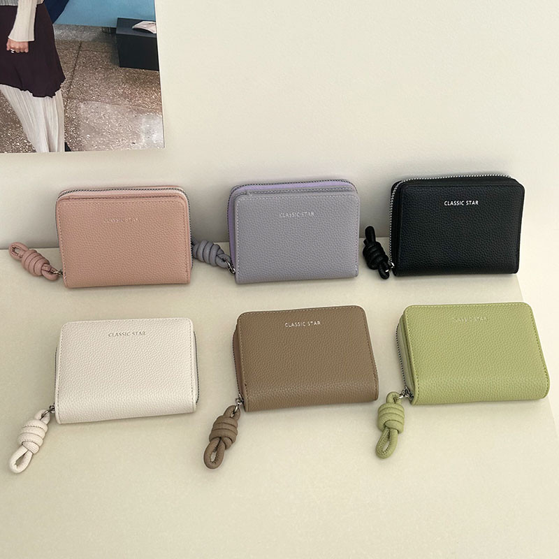 แฟชั่นหวานผู้หญิงกระเป๋าสตางค์น่ารักพับหัวเข็มขัดมัลติฟังก์ชั่หลายบัตรกรณีเงินสดกระเป๋าสตางค์