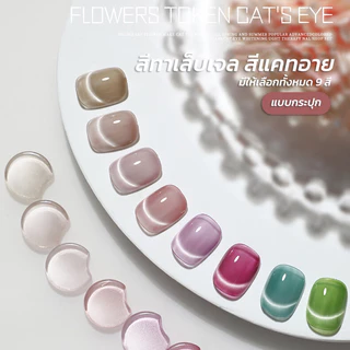 ROHWXY สีแคทอาย สีทาเล็บเจลแบบกระปุก เม็ดสีแน่น *ต้องใช้แม่เหล็กดึงสีและต้องอบ*