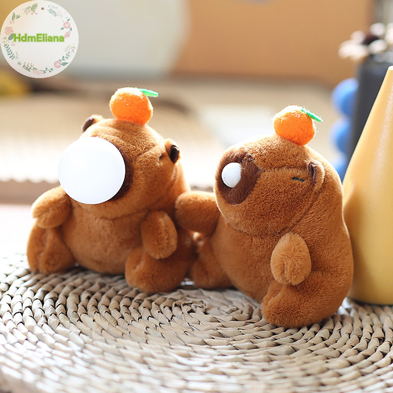 Hdmeliana 15 ซม.น่ารัก Bubble Spitg Capibala จี้ Plushie ตุ๊กตา Plush ตุ๊กตา Capybara ของเล่นกระเป๋าพวงกุญแจเครื่องประดับสําหรับของขวัญเด็ก TH