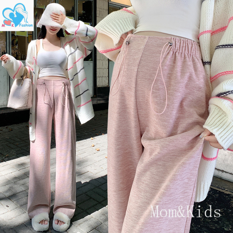 [ระยะเวลาตั้งครรภ์+ไปรษณีย์] 100กิโลกรัม กางเกงคนท้อง ขนาดใหญ่เกินไป สวมใส่ด้านนอกรูปแบบใหม่หลวมตั้งครรภ์กางเกงขากว้าง