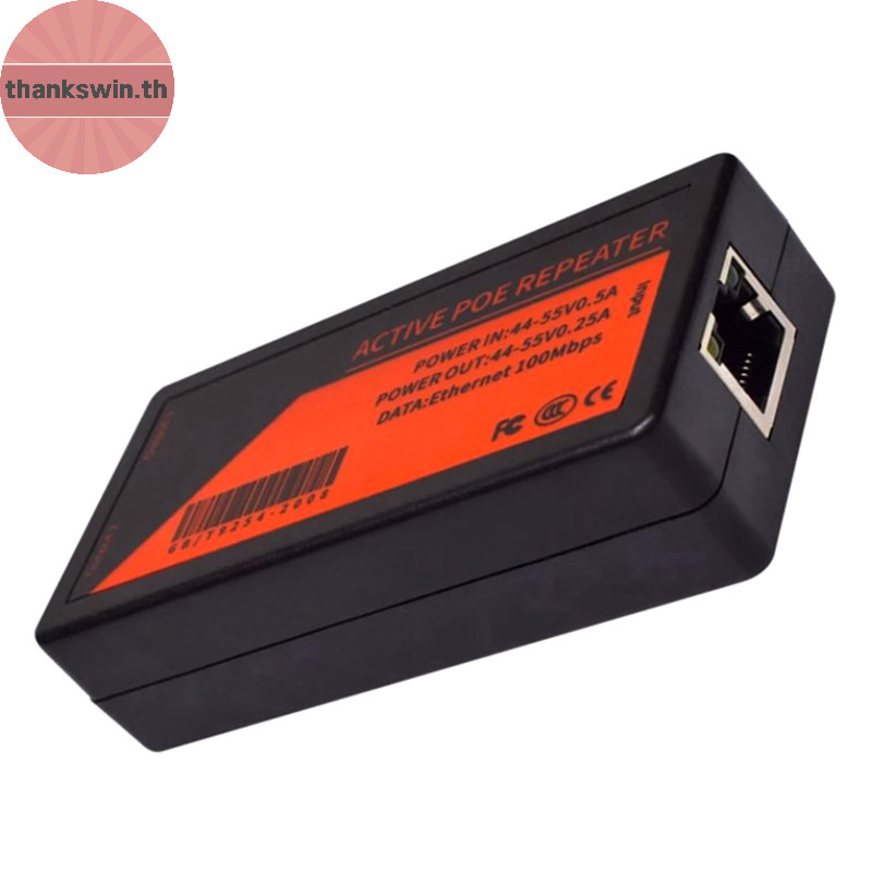 Thankswin 1 ชิ้น 2 พอร์ต Poe Extender สําหรับ Ip Port Max ขยาย 100M Transmission Extender สําหรับกล้อง Ip th