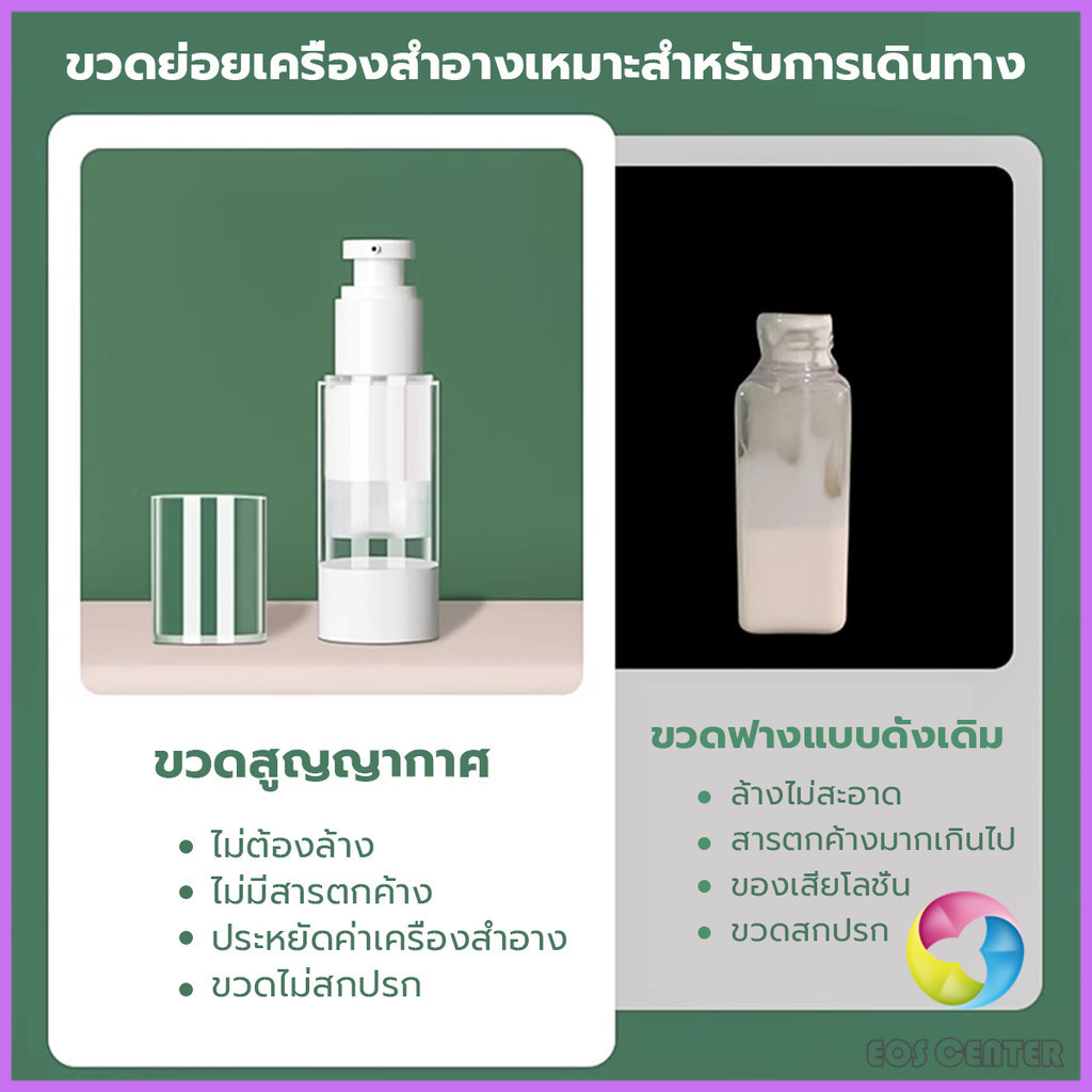 E.C. ขวดปั๊มสูญญากาศ ขวดสเปรย์ ขวดใส่ครีม 15ml/50ml/100ml ขวดย่อยการเดินทาง Spray bottle