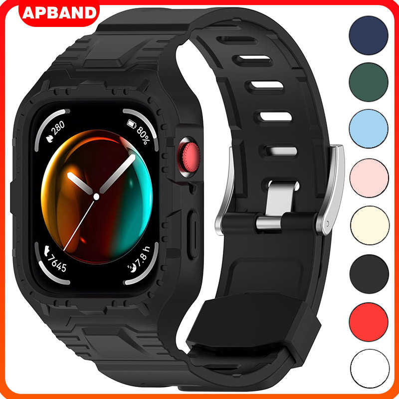 สายรัดซิลิโคนสำหรับนาฬิกา Huawei Watch Fit 3 ตัวป้องกันหน้าจอกีฬาฝาครอบกันชนยางรัด Smartwatch สำหรับ Huawei Fit 3