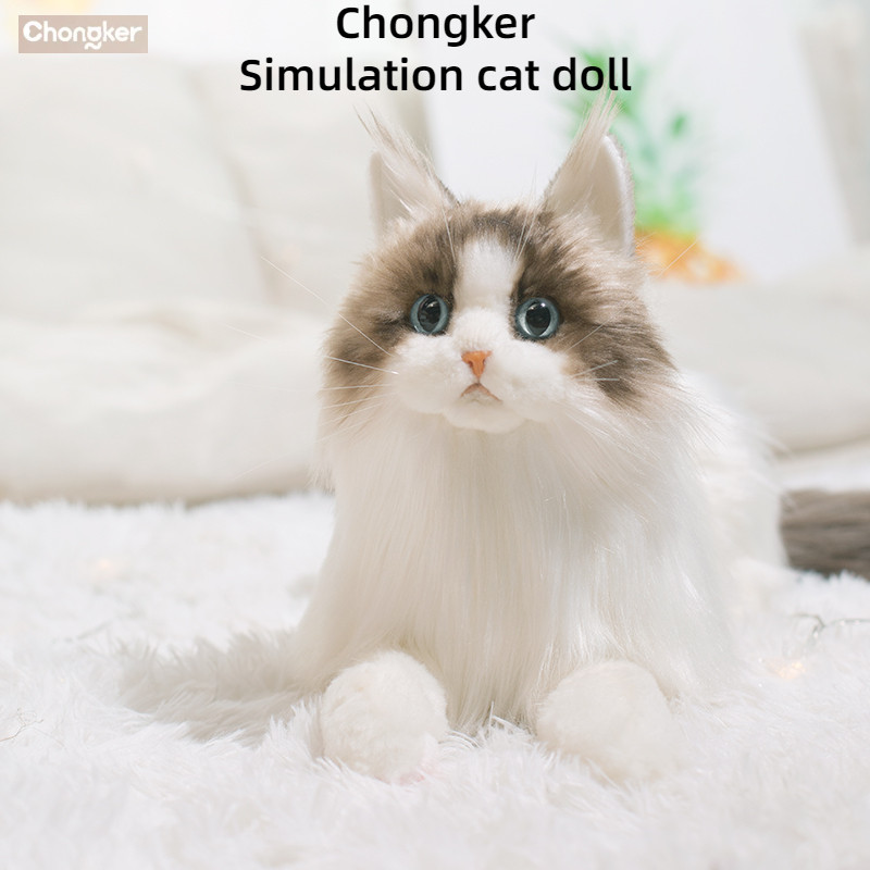 Chongker ตุ๊กตาแมวจําลอง Muppet ตุ๊กตาแมว Little Meow ของเล่นตุ๊กตาสําหรับแฟนของขวัญวันเกิดเด็ก