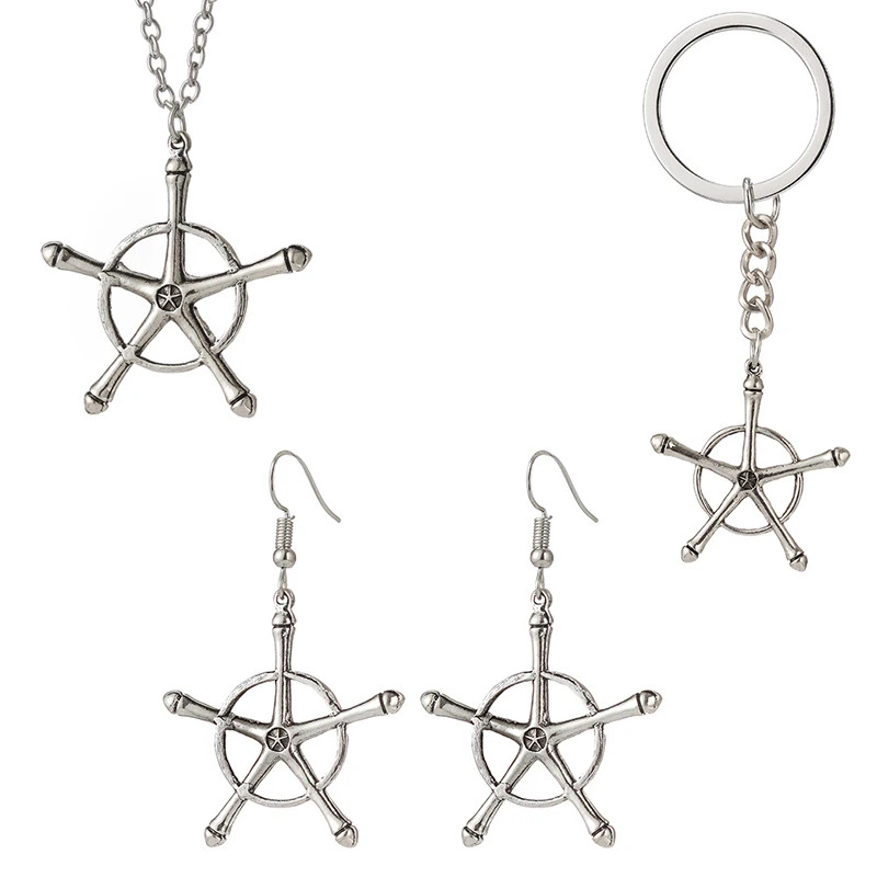 อะนิเมะ Bleach สร้อยคอ Quincy Ishida Uryuu คอสเพลย์ Ginrei Gojiaku Amulet Choker CHAIN ​​พวงกุญแจจี้เครื่องประดับของขวัญ