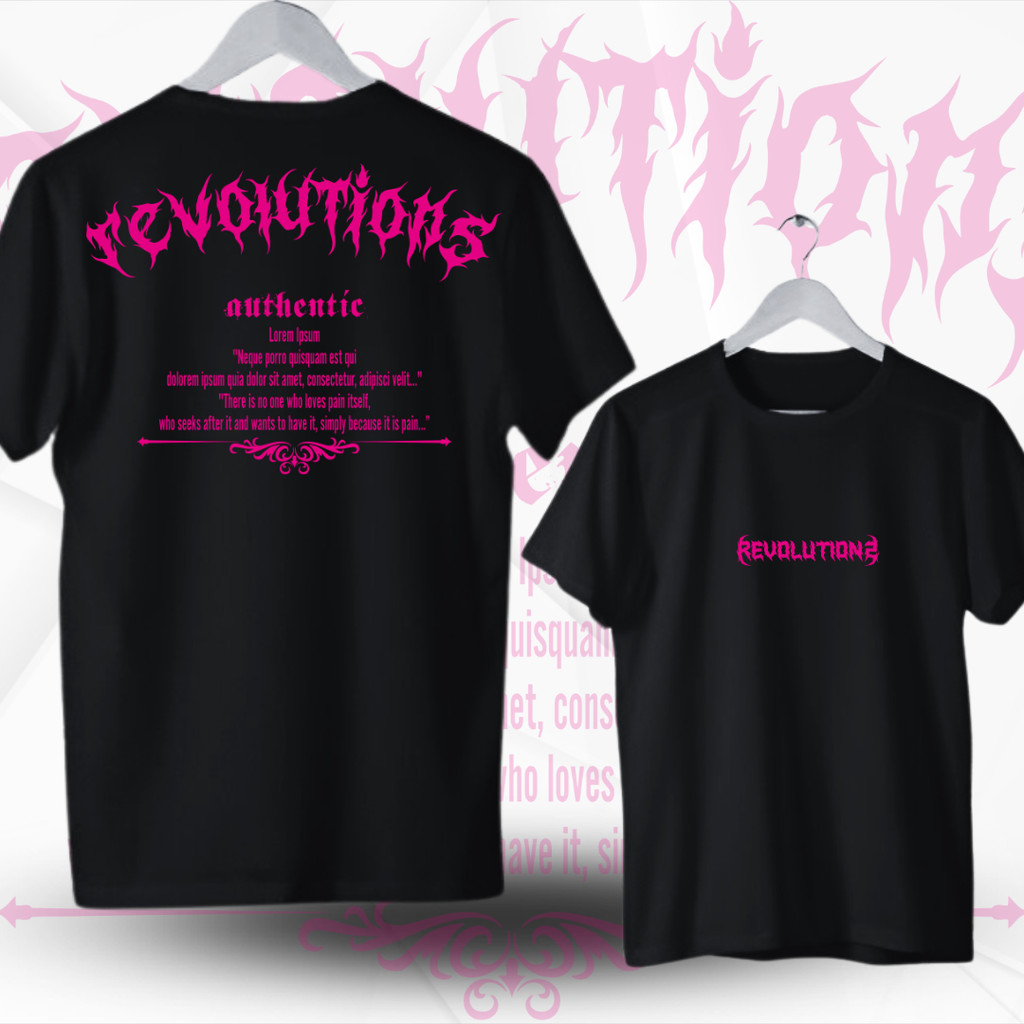 เสื้อยืด BLACK SHORT SLEEVED REVOLUTIONS DISTRO