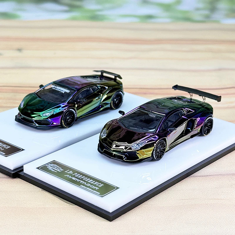 Kingmodel 1:64 electroplated discoloration violet LP700 LP610 alloy automotive model