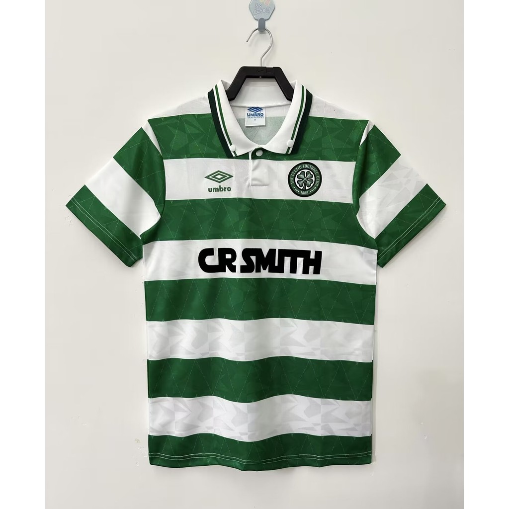 1989-91 Celtics home เสื้อยืดแขนสั้นฟุตบอลย้อนยุค