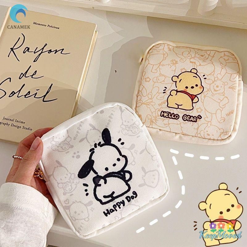 SANRIO ผู้รักษาประตู การ์ตูนน่ารัก ซานริโอ ผู้หญิงผ้าอนามัยถุงเก็บเครื่องสําอางซิปกระเป๋าใส่เหรียญกระเป๋ากระเป๋าของขวัญเดซี่จี้ใ