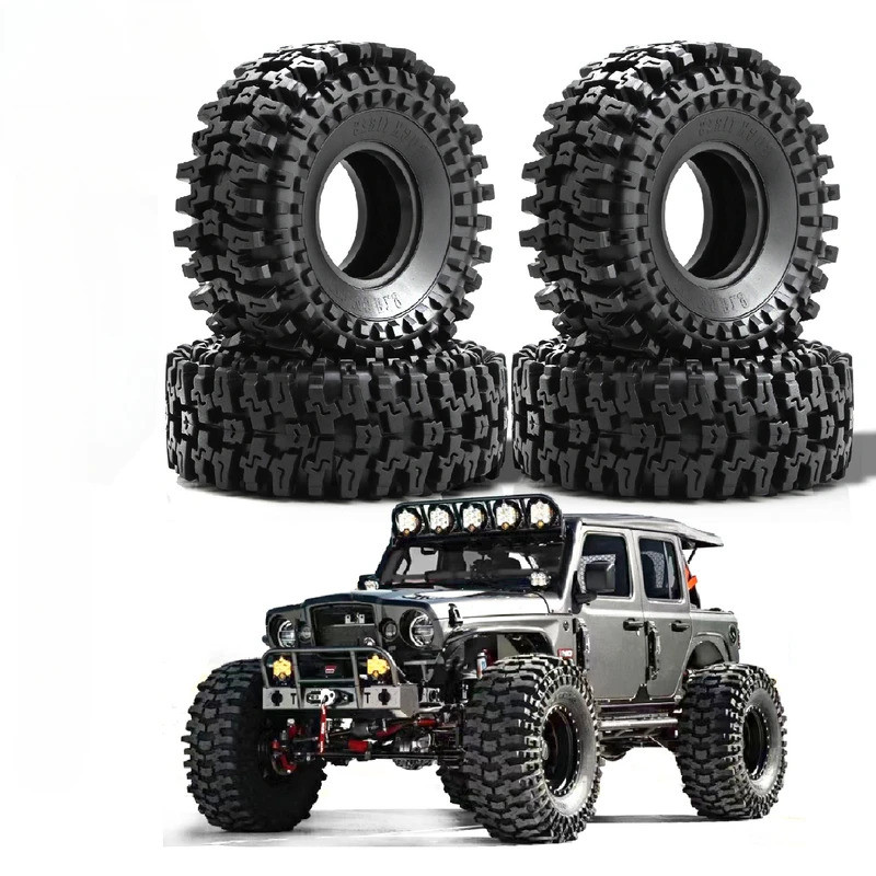 4 PSC 1.9ในตีนตะขาบยางร็อคล้อโคลนยางสำหรับ1/10 RC รถ Axial T raxxas SCX10 II III TRX4 RC4WD D90 YK4102 R edcat