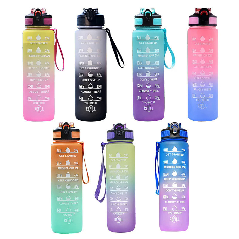 1 Liter Water Bottle Motivational Sport Water Bottle Leakproof Bottles Drinking Outdoor Travel Gym F
