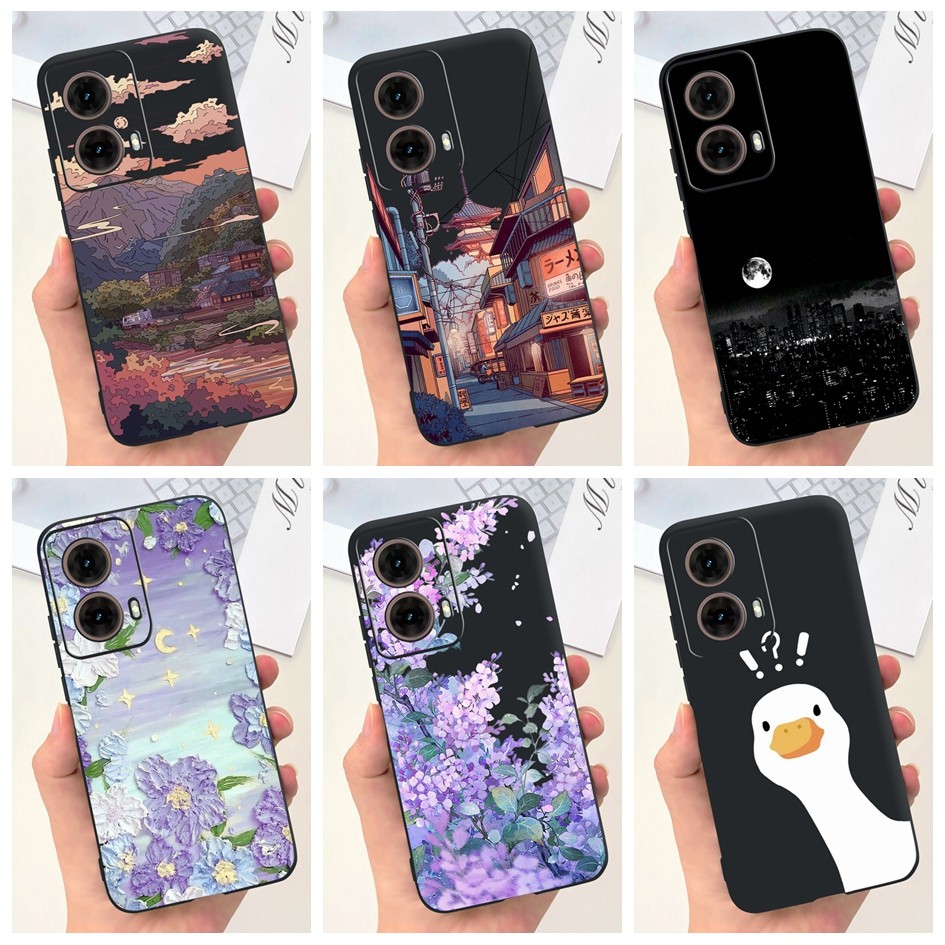 ปลอกอ่อนสําหรับ Motorola Moto G85 5G 2024 กรณีแฟชั่นทาสีซิลิโคนอ่อนนุ่ม Matte สําหรับ Moto G85 5G XT