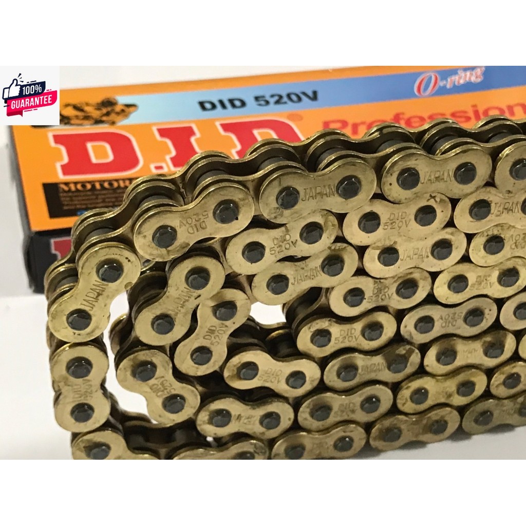 โซ่มอเตอร์ไซค์ Did Oring 520 จำนวน 120L - 520V โซ่มอเตอร์ไซค์ โซ่ทองออยซีล