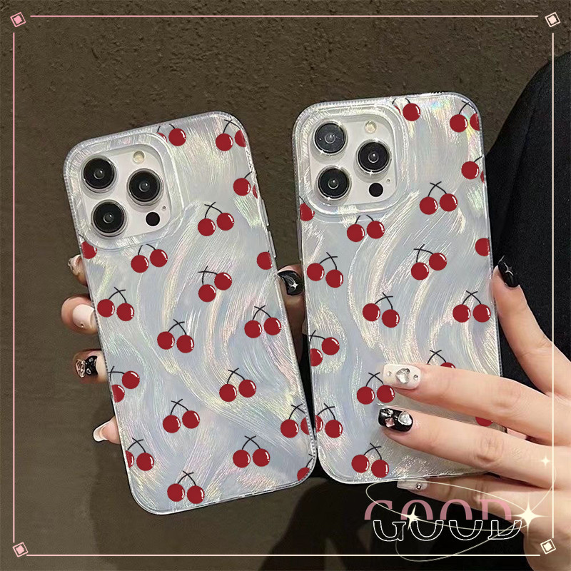 GOOD จากประเทศไทย เคส ไอโฟน ขนนกสีเงิน อ่อนนุ่ม บัลเลต์คอร์ สำหรับ iPhone 11 15 12 14 13 Pro Max 14P/15PLUS เชอร์รี่