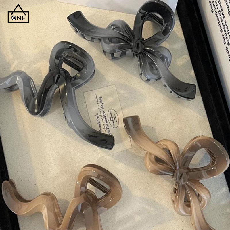 COD ปลายสูงโบว์คลิปผมผู้หญิงคลิปผมขนาดใหญ่ไล่ระดับสีหยิกคลิปฉลาม-a.one