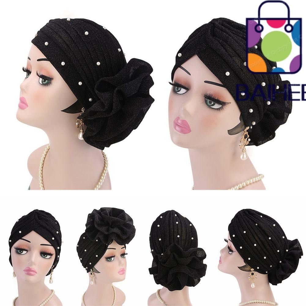 Baihee ผู้หญิงมะเร็ง Chemo หมวก Elegant Head ผ้าพันคอผมร่วงดอกไม้ใหญ่