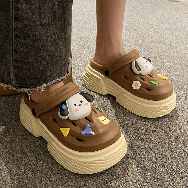2024 ฤดูร้อนใหม่การ์ตูน Pacha Dog Thick-Soled Clogs - รองเท้ารูนุ่มสําหรับรูปถ่ายชายหาด