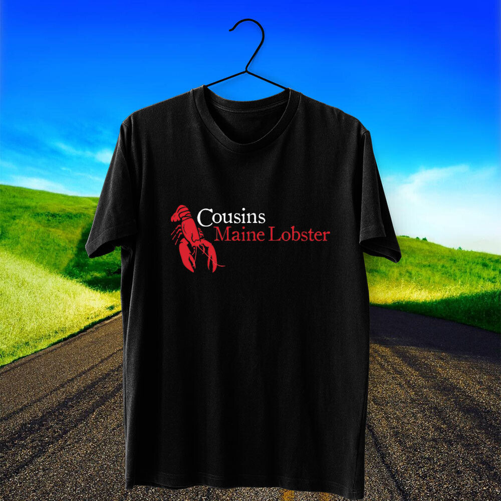Cousins Maine Lobster Food Logo Cotton T-Shirt Size