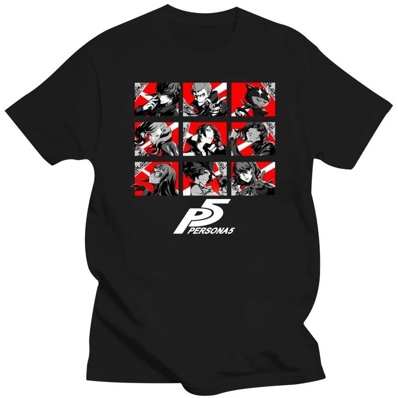 คุณภาพสูง❣️ เสื้อยืดคอกลม ผ้าฝ้าย 100% พิมพ์ลาย Persona 5 - Phantom Thieves - Persona 5 สําหรับผู้ชาย S-5XLS-5XL