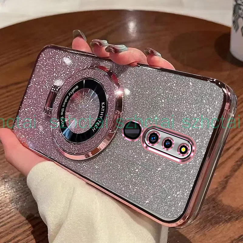 เคสโทรศัพท์ OPPO F11 Pro F11 หรูหรา ชุบ แวววาว เคสโทรศัพท์โปร่งใสกันกระแทกพร้อมวงเล็บ เคส OPPO F11 P